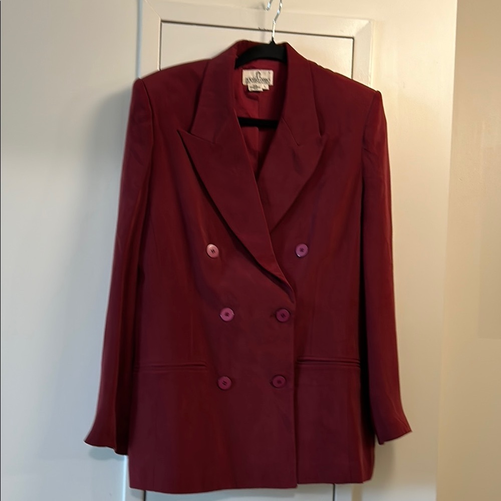 Fiorella Rubino  Elegant Burgundy Double-Breasted Women's Blazer NWOT
